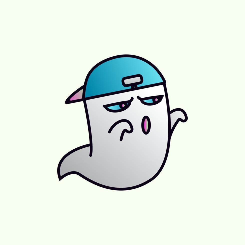 Cute ghost character illustration vector