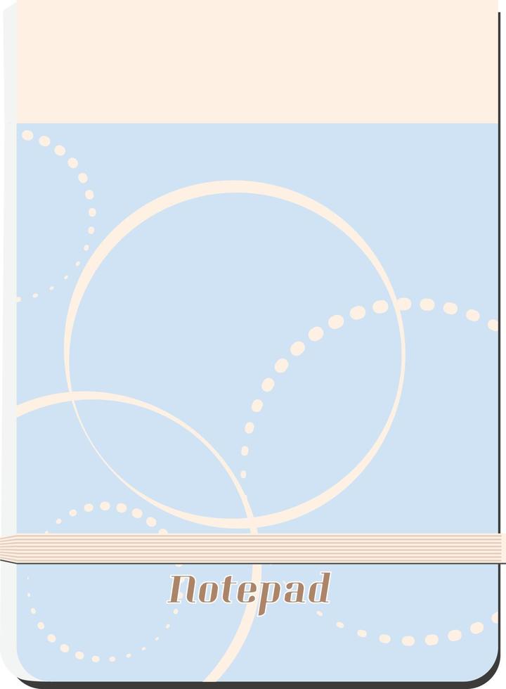 Notepad in light blue color and stick for writing daily tasks important notes vector