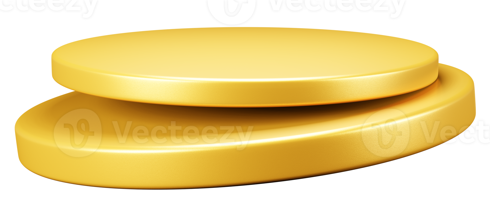 Gold Luxury circle podium platform 2 layers 3d rendering for product presentation award png