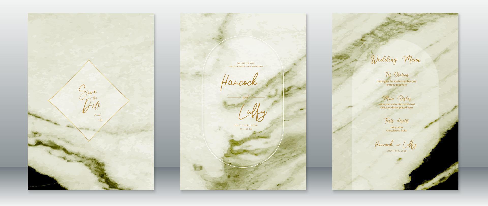 Wedding invitation card luxury design vector