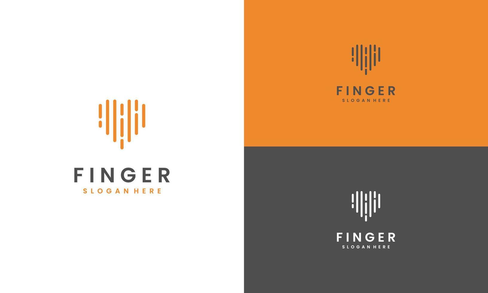 Heart Fingerprint scan logo design modern concept vector