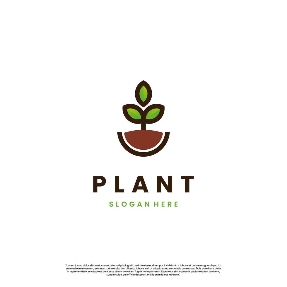 ilustración de diseño de logotipo de planta simple vector