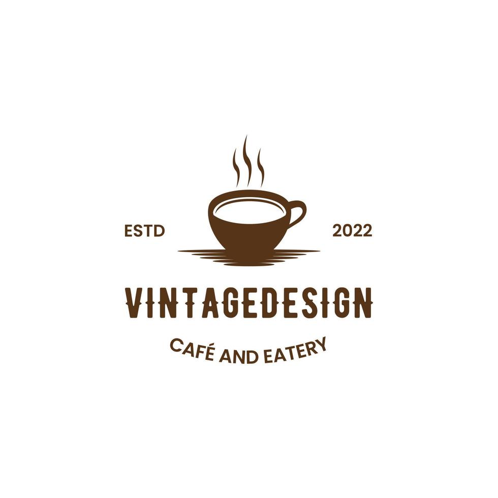 emblema del logotipo del café de diseño vintage vector