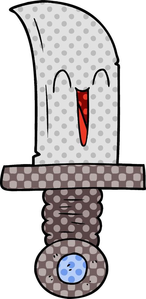 cartoon knife character vector