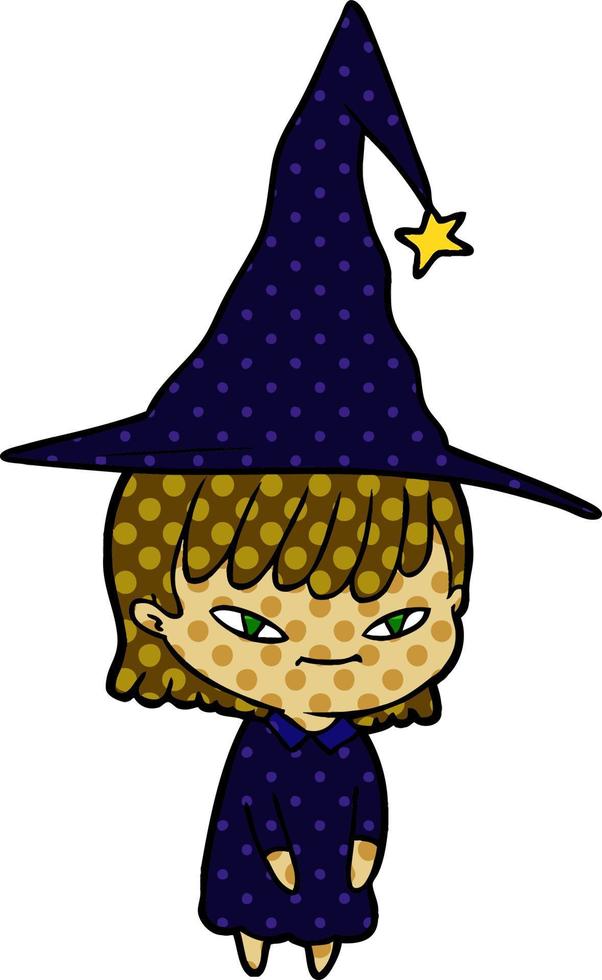 cartoon witch character vector