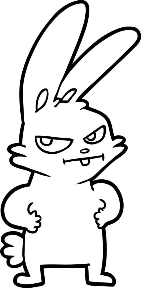 cartoon line art rabbit vector