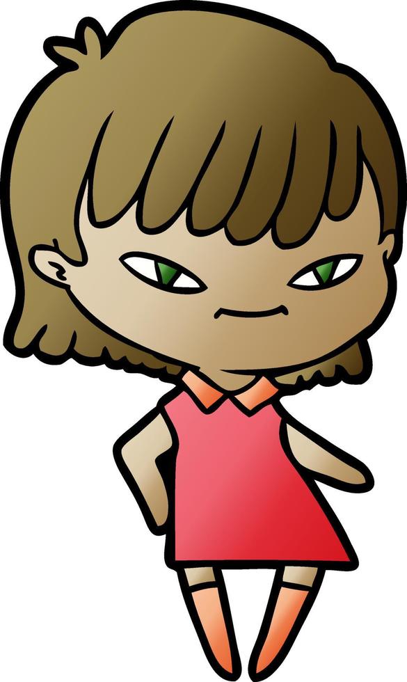 cartoon doodle character woman vector