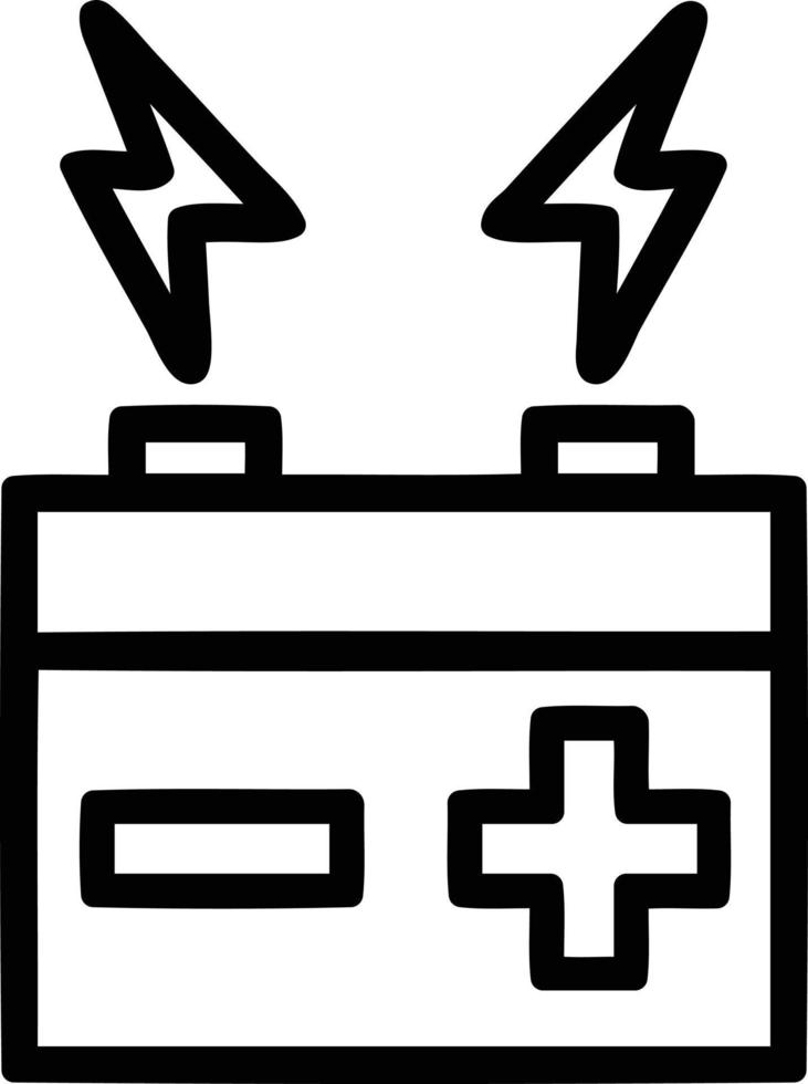 line drawing battery icon vector
