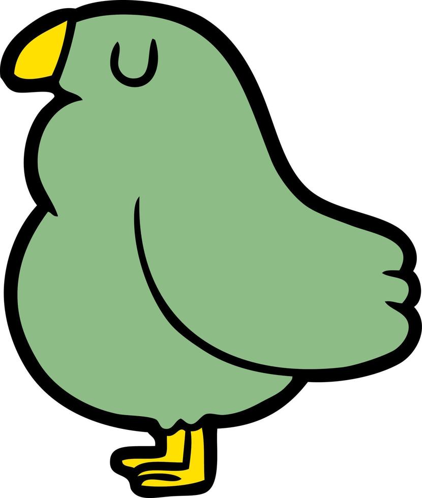 pájaro verde de dibujos animados vector