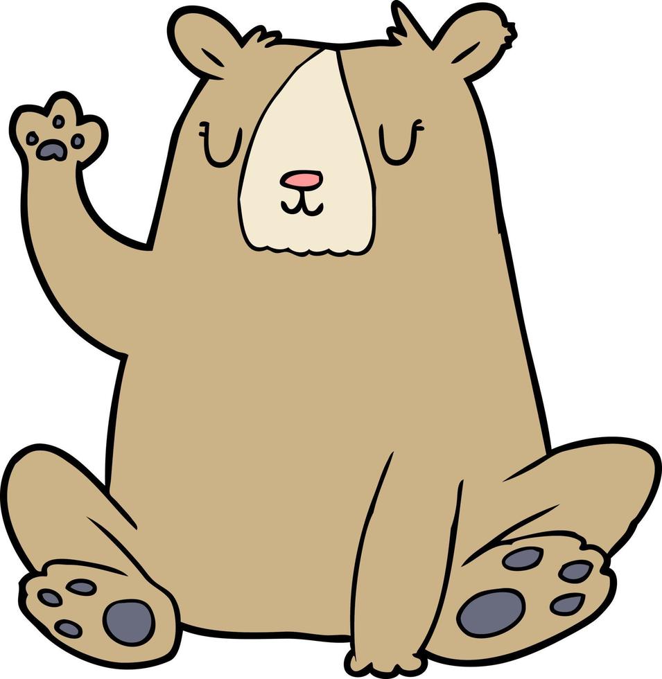 cartoon bear waving vector