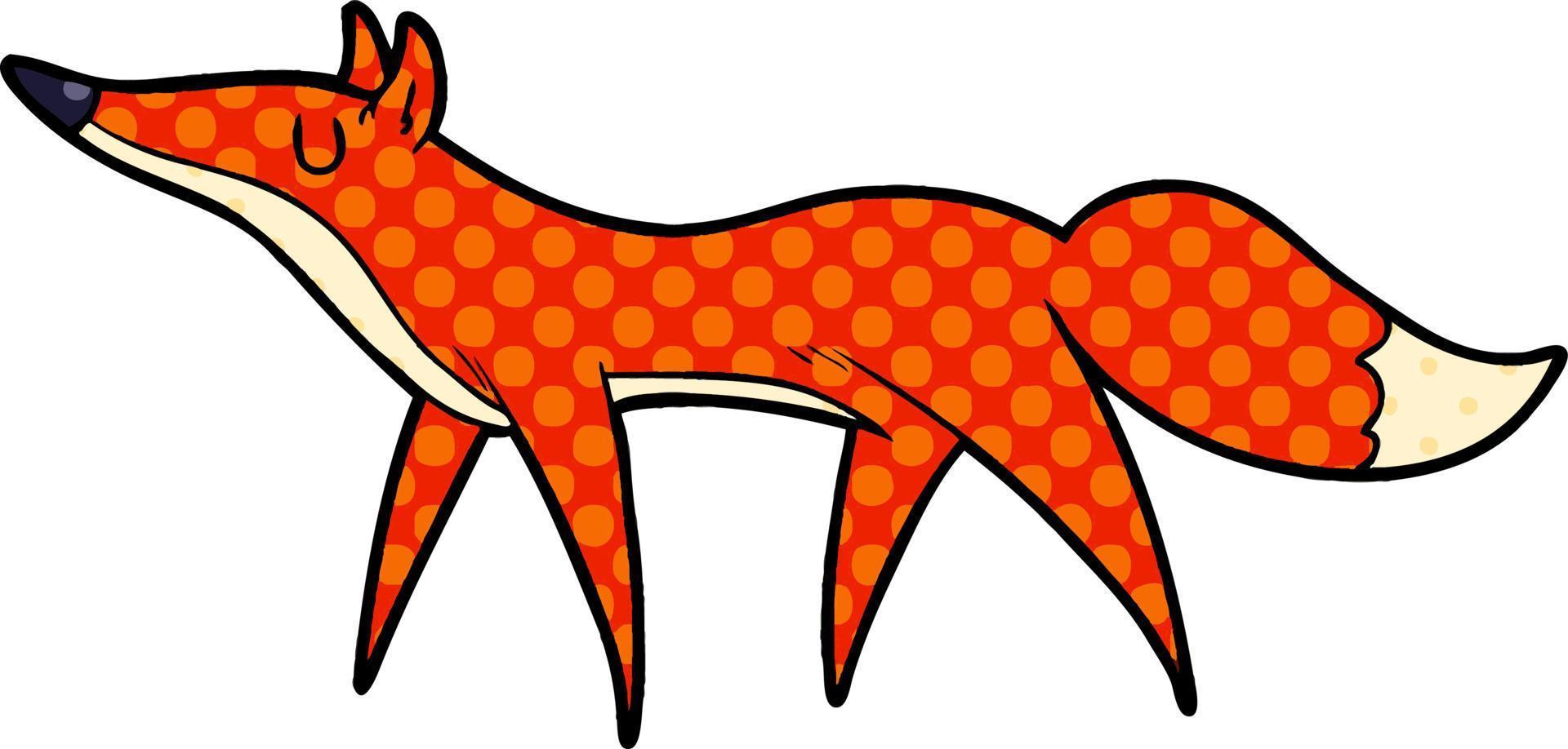 cartoon doodle character fox vector