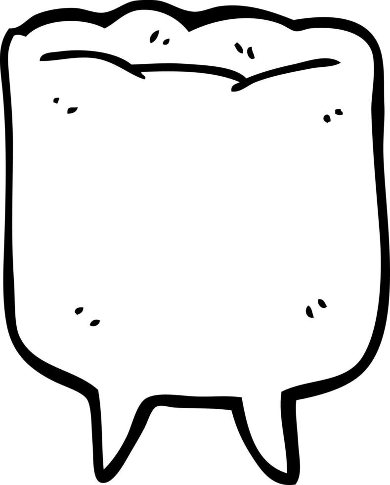 line drawing cartoon tooth vector