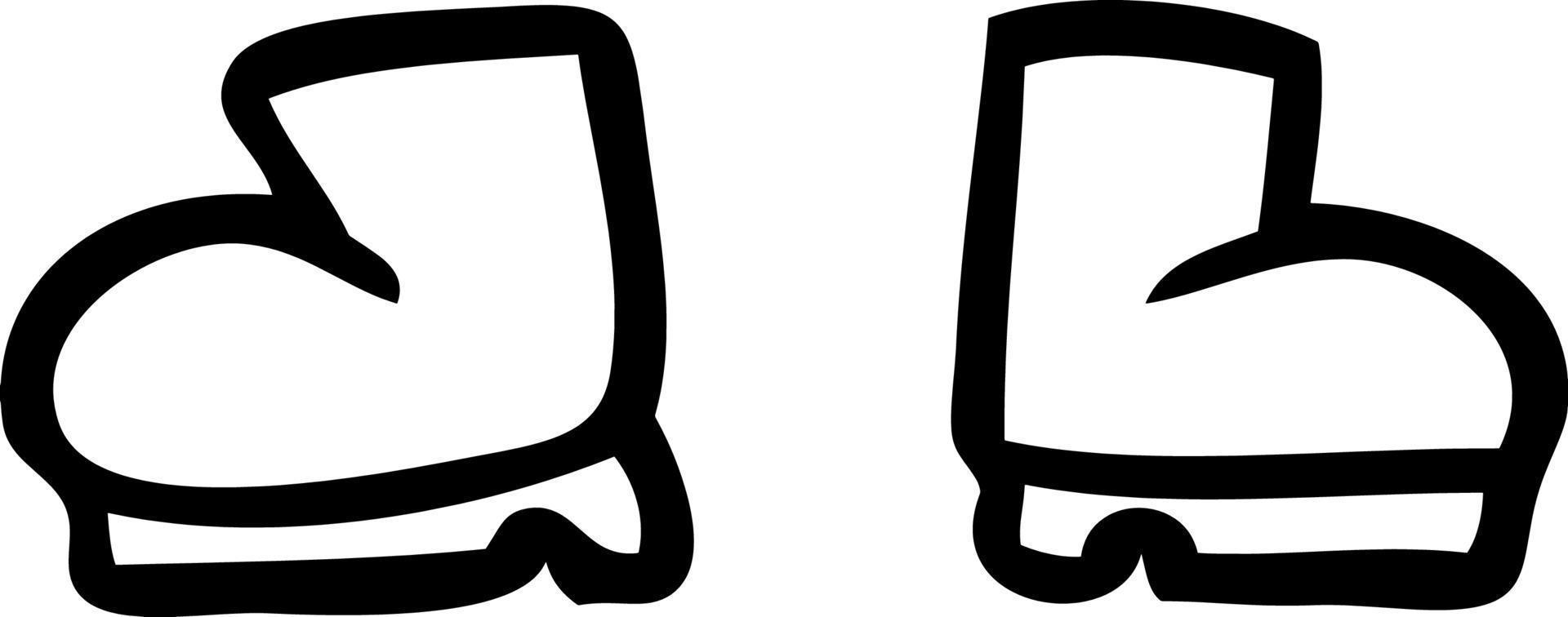 cartoon line boots vector