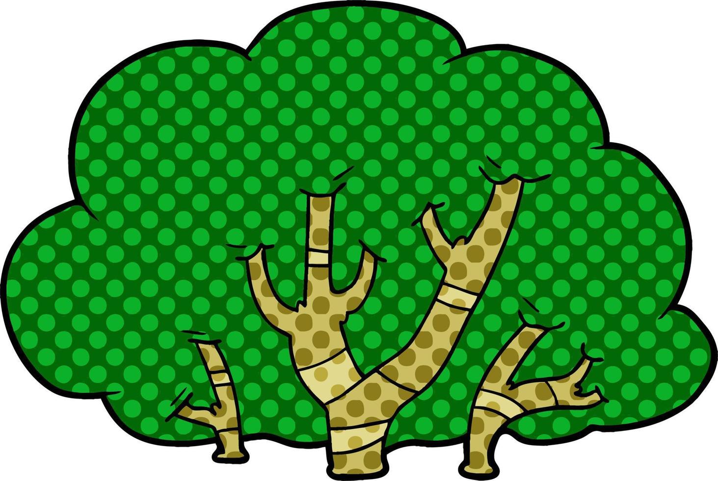 cartoon green tree vector