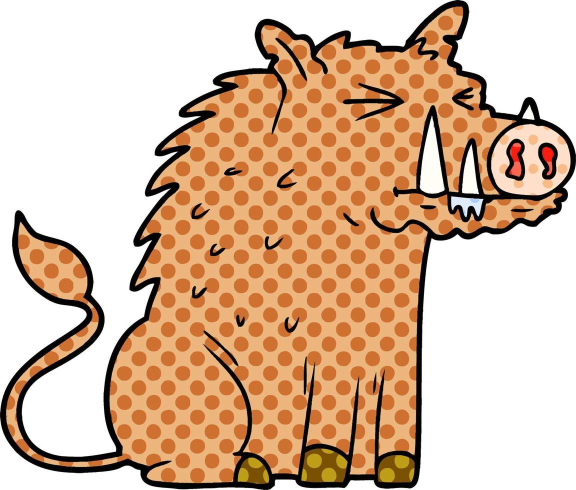 cartoon warthog character vector