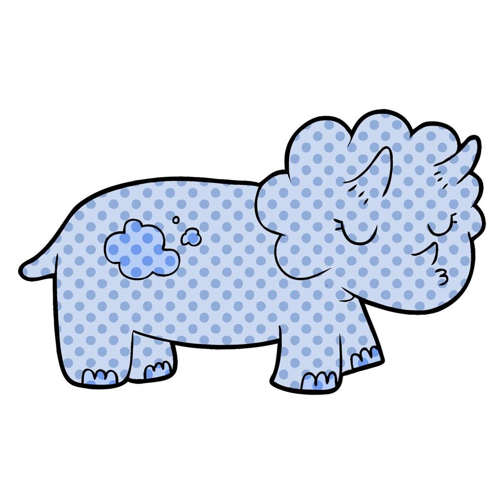 cartoon doodle character triceratops vector