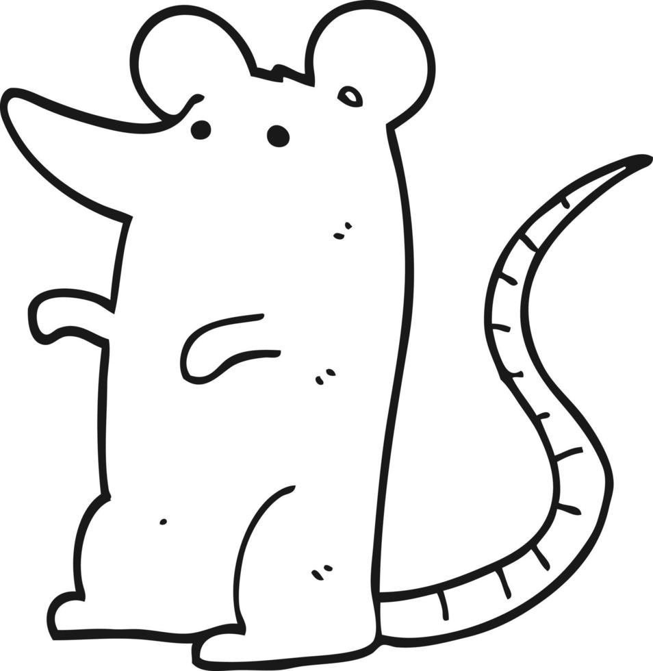 line drawing cartoon rat vector