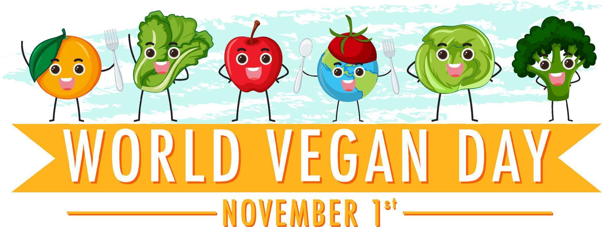 World Vegan Day Banner Design vector