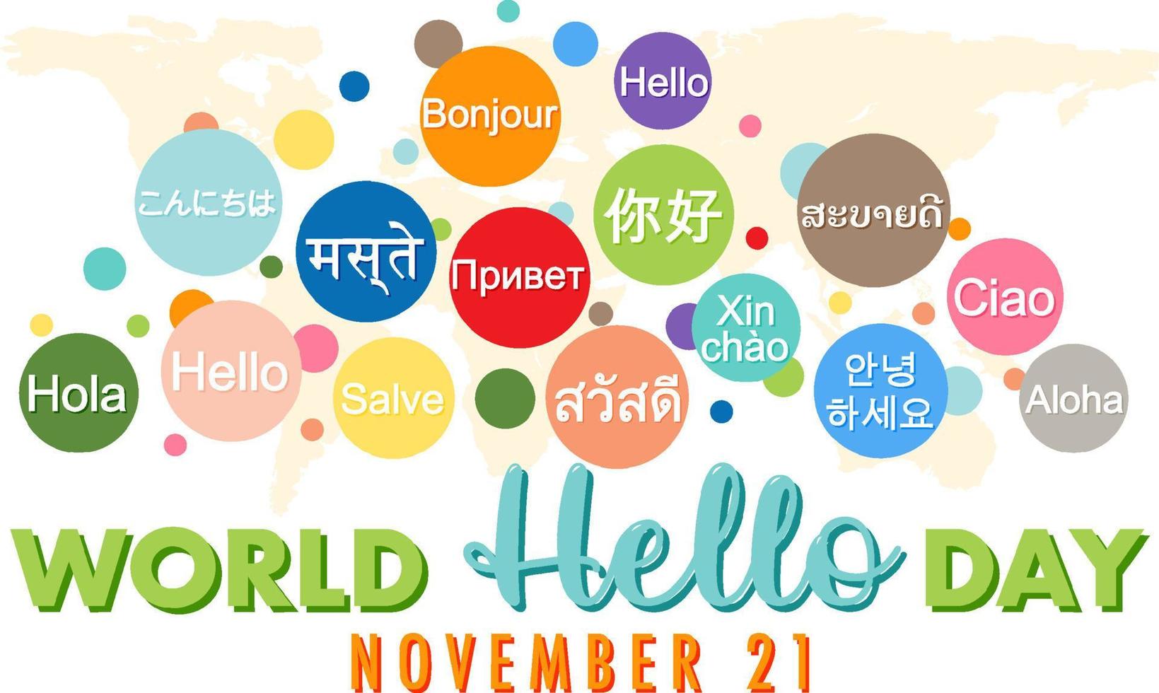 World hello day banner design vector