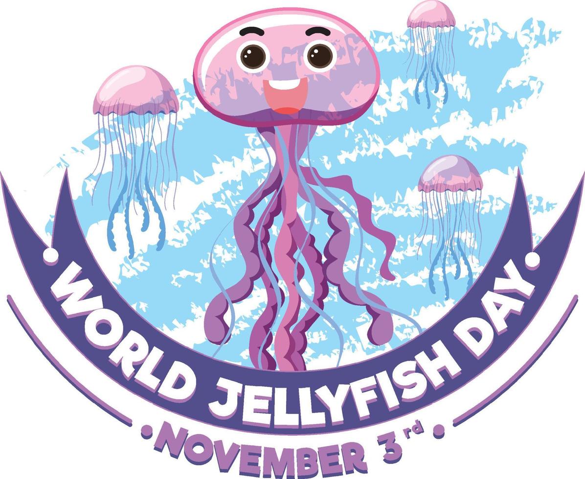 World Jellyfish Day Logo Design vector