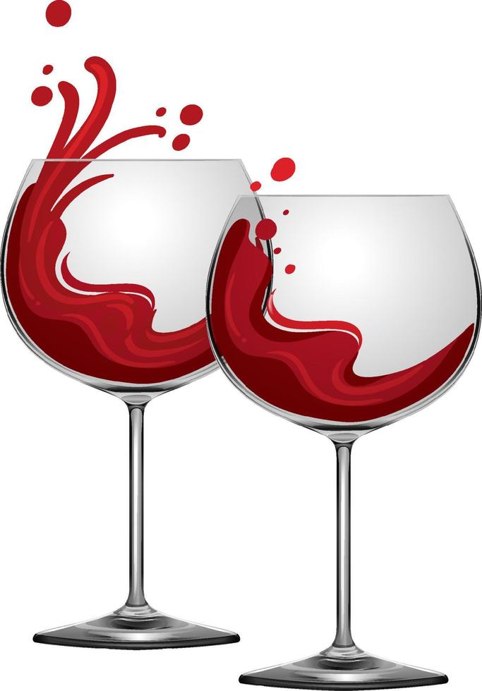 Red wine glasses isolated vector