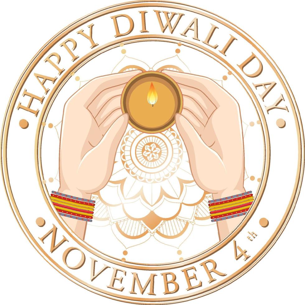 diseño de logotipo de feliz día de diwali vector