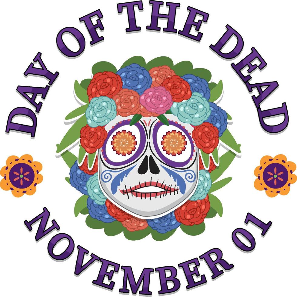 dia de muertos con calaca mexicana vector