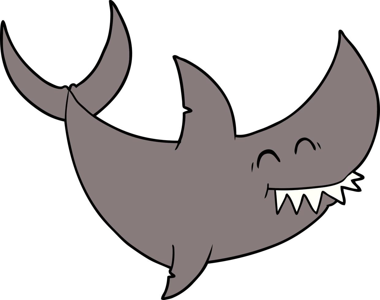 cartoon happy shark vector