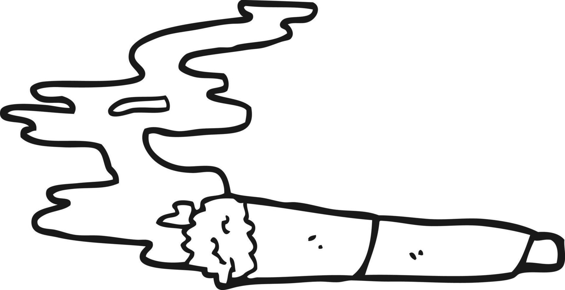 cigarrillo de dibujos animados de dibujo lineal vector