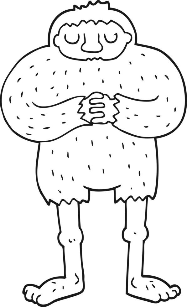 line drawing cartoon bigfoot vector