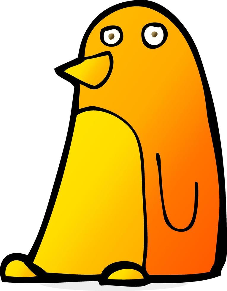 pájaro naranja de dibujos animados vector