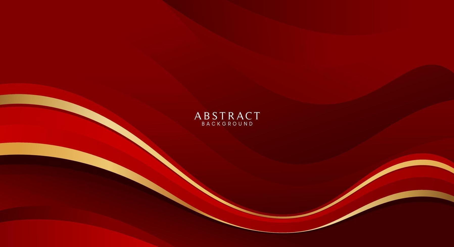 Abstract luxury red and gold background modern concept vector