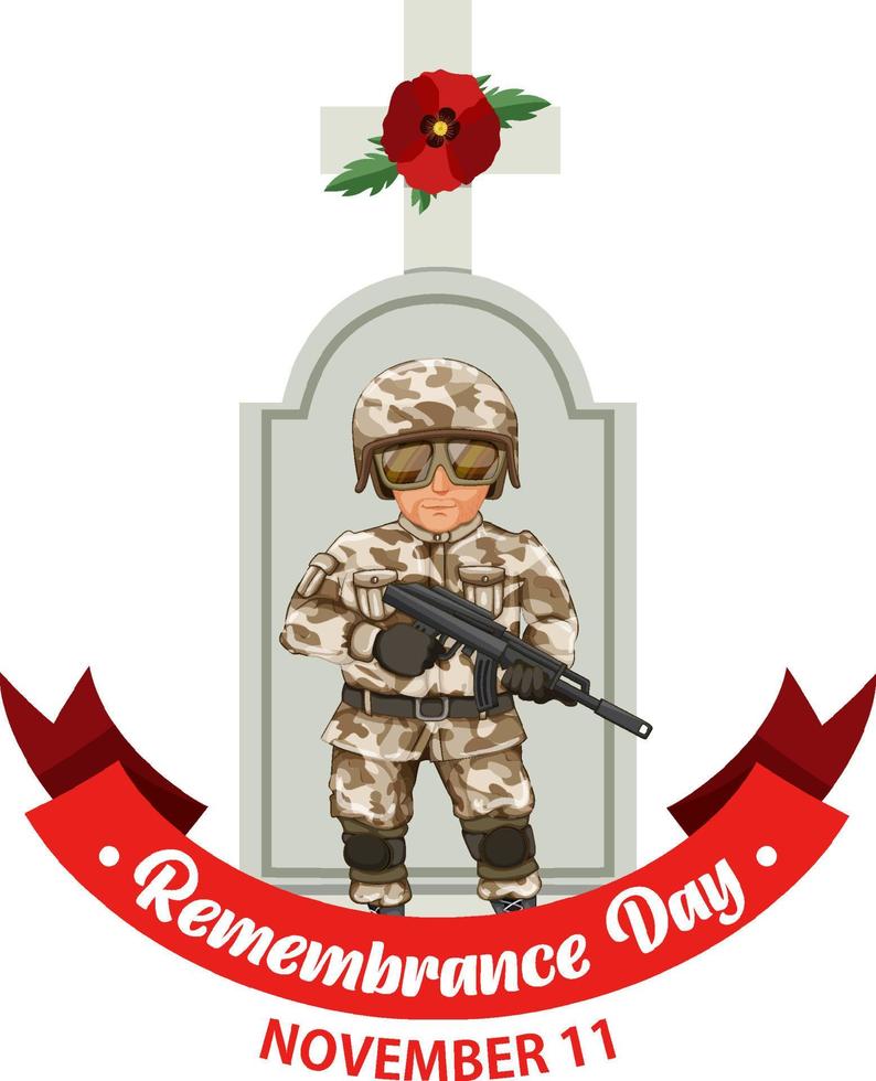 Remembrance day poster design vector