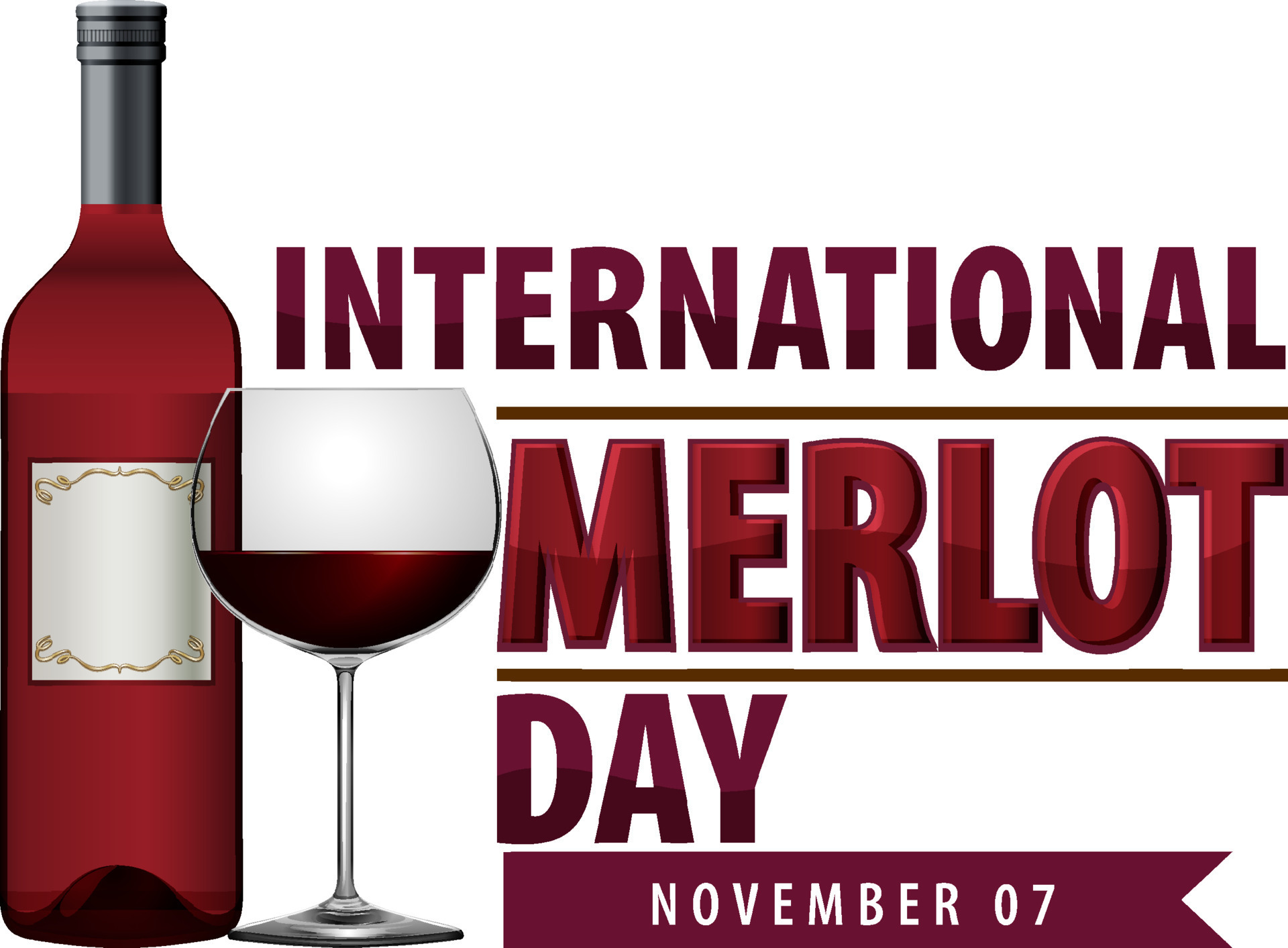 International Merlot Day Logo Design 12668447 Vector Art at Vecteezy