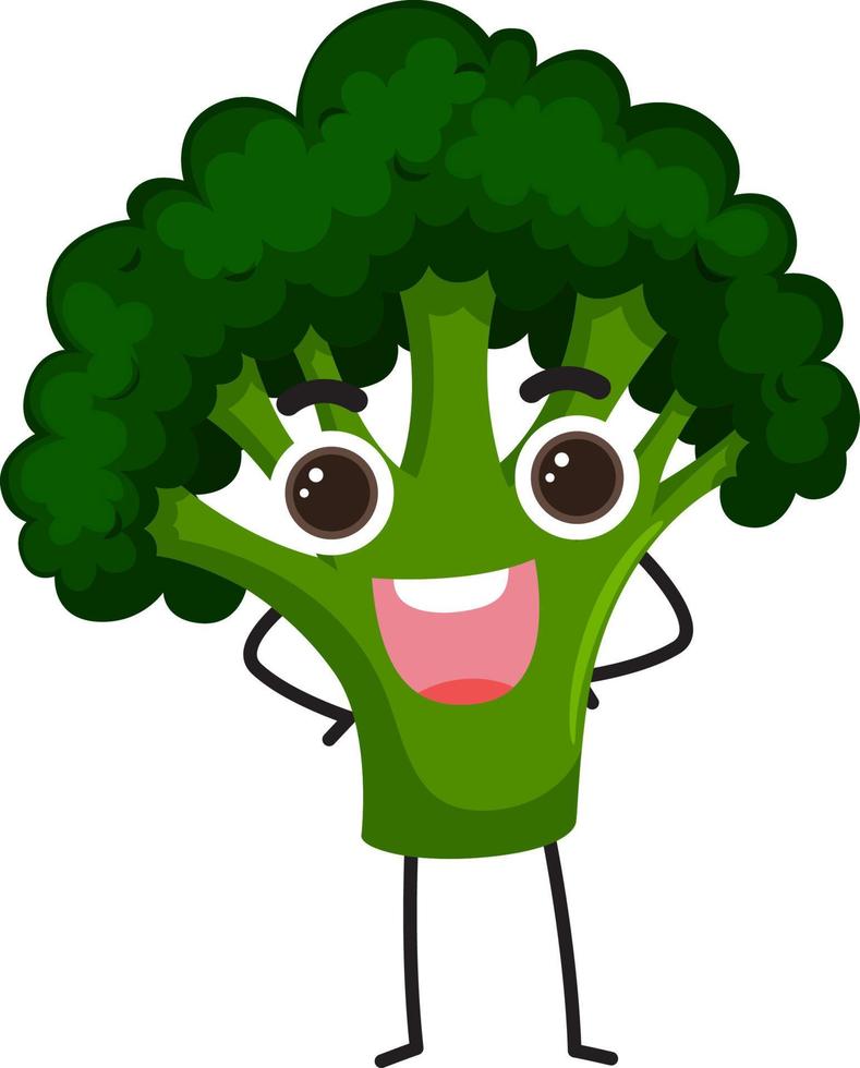 A broccoli cartoon character vector