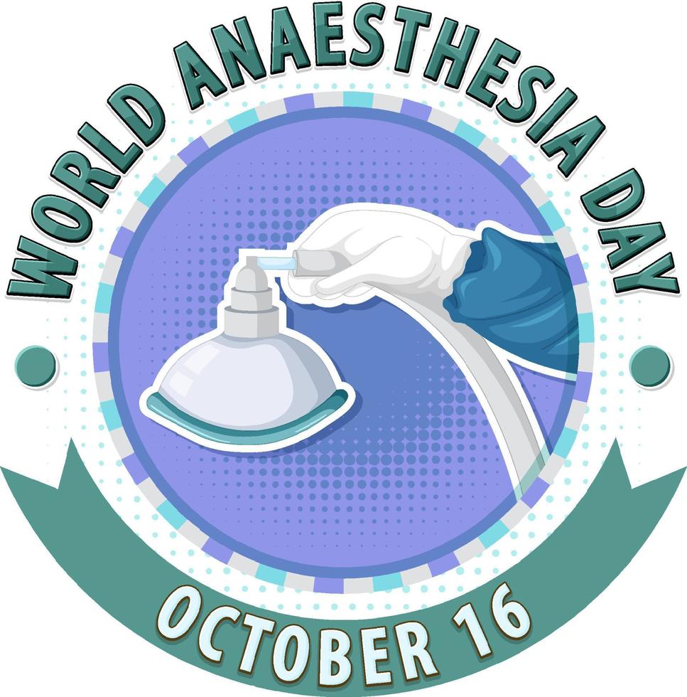 diseño del logotipo del día mundial de la anestesia vector