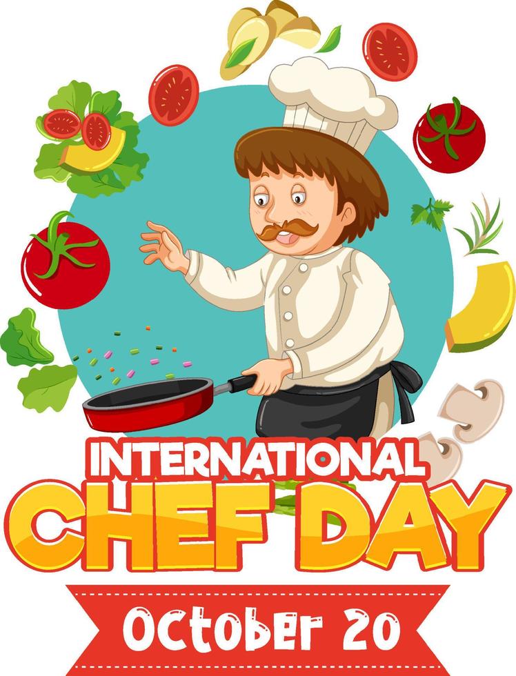 diseño del cartel del día internacional del chef vector