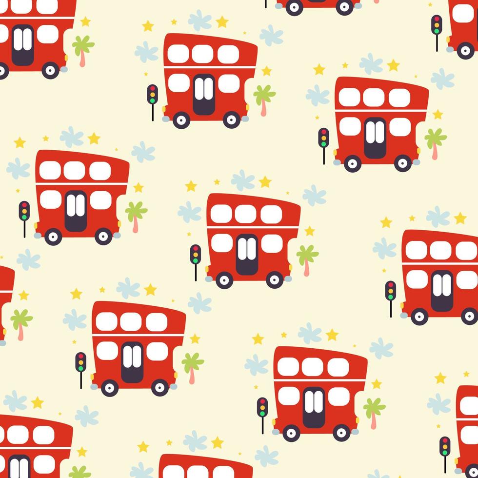 Seamless pattern with cute bus. Perfect for kids clothes design and wallpaper vector