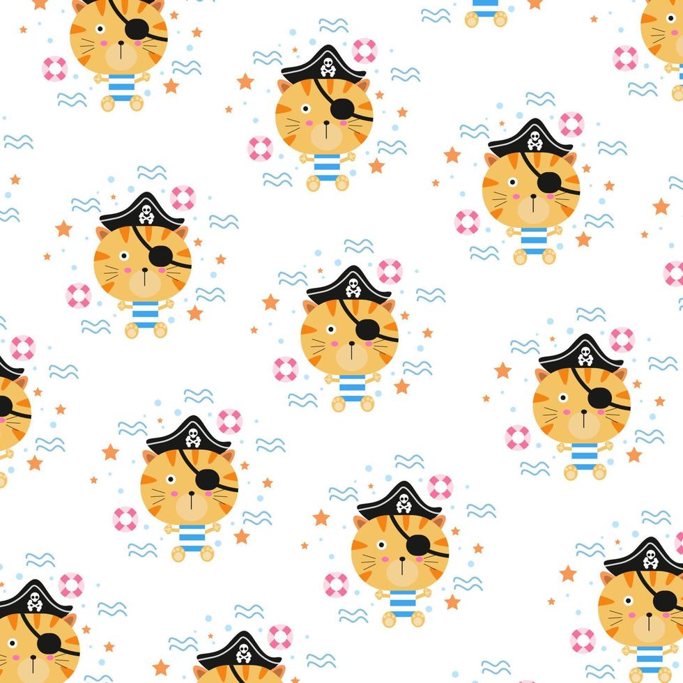 patrón impecable con lindos animales gatos. perfecto para el diseño de ropa de niños vector