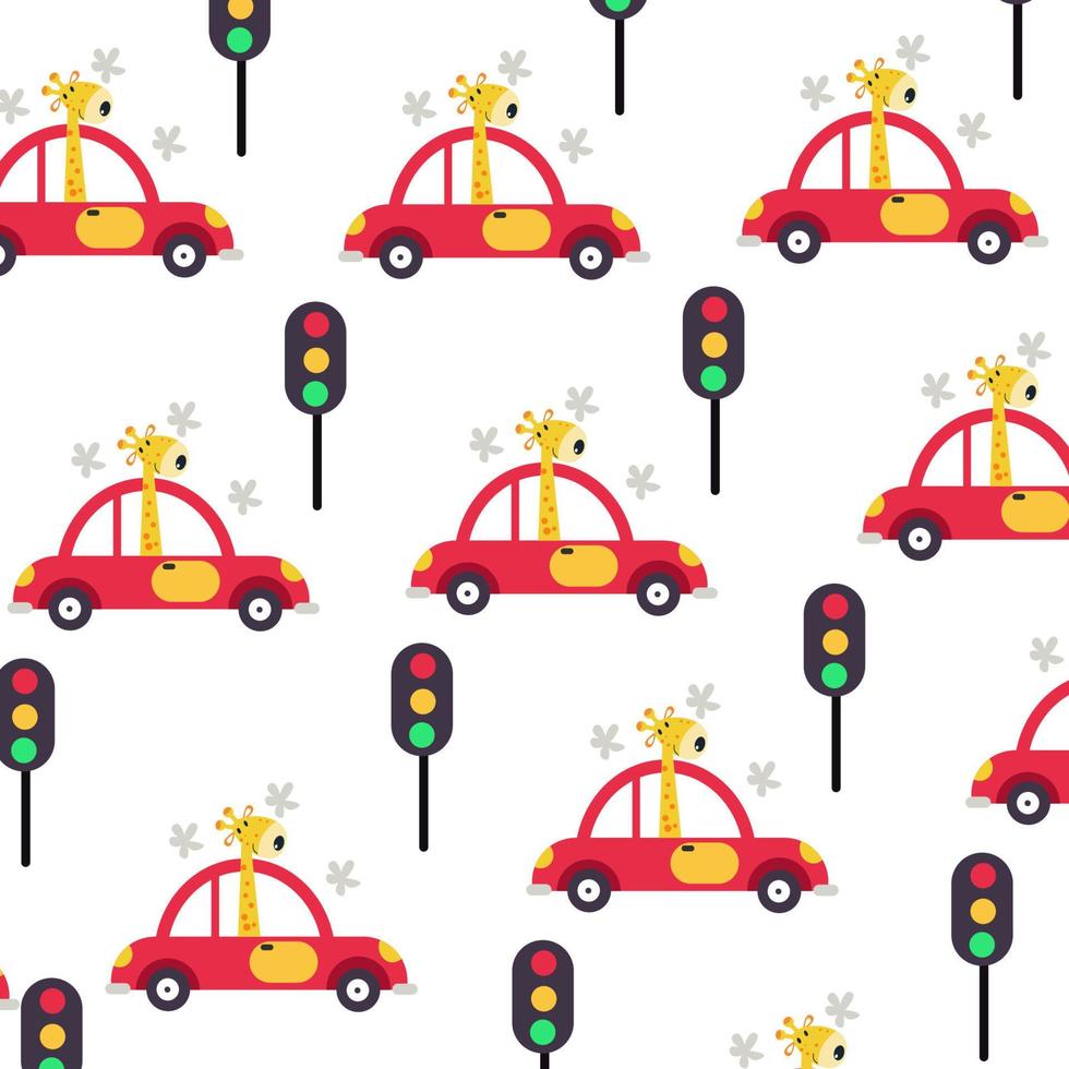 Seamless pattern with cute car. Perfect for kids clothes design and wallpaper vector