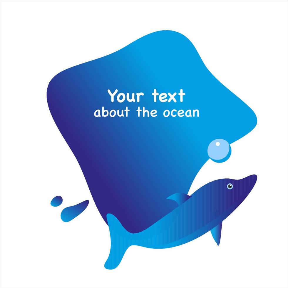 Dolphin template on a white background for web design vector