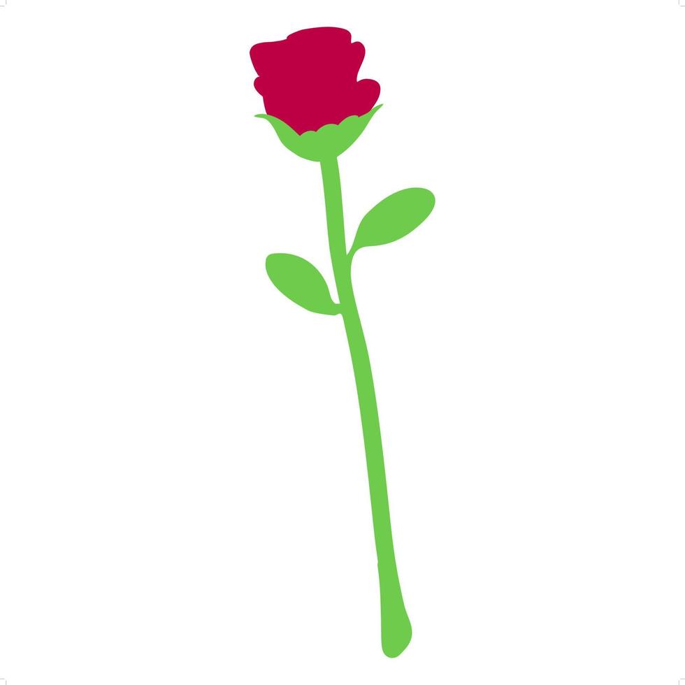 single rose flat art vector