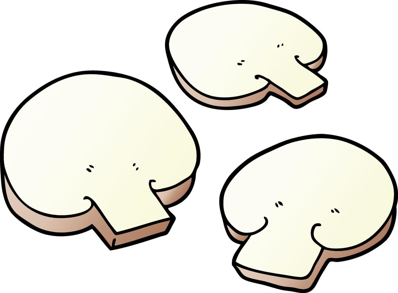 cartoon mushroom slices vector
