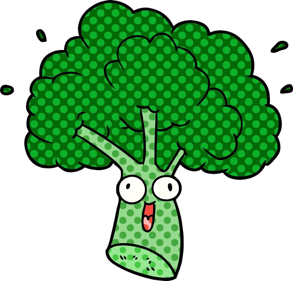 cartoon green broccoli vector