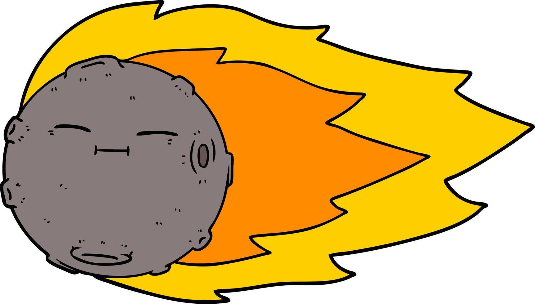 personaje de meteorito de dibujos animados vector