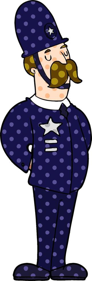 personaje de policía de dibujos animados vector