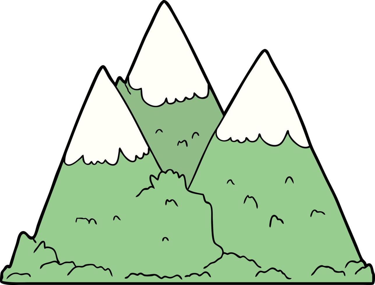 cartoon snow mountains vector