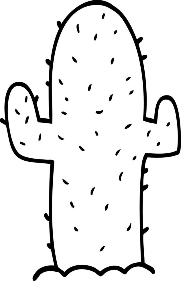 line drawing cartoon cactus vector