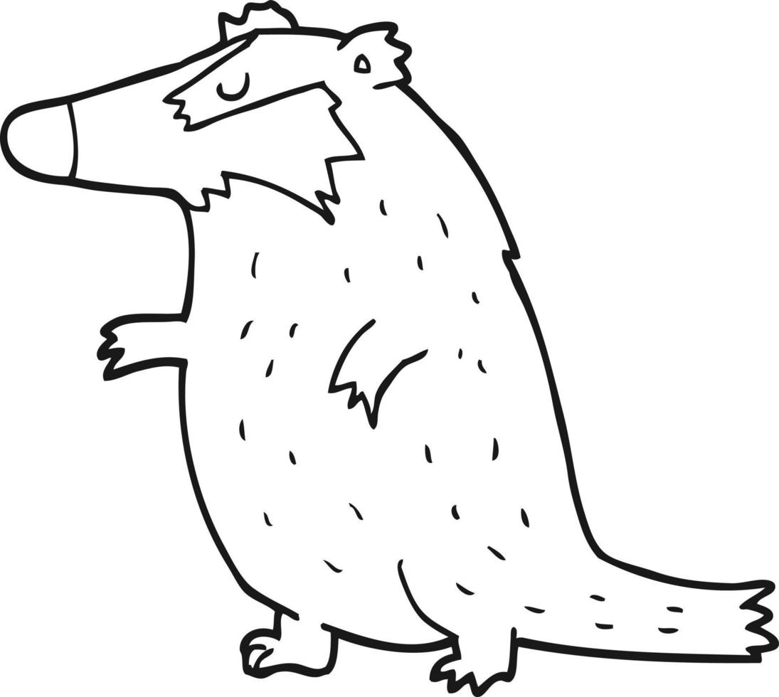 line drawing cartoon badger vector