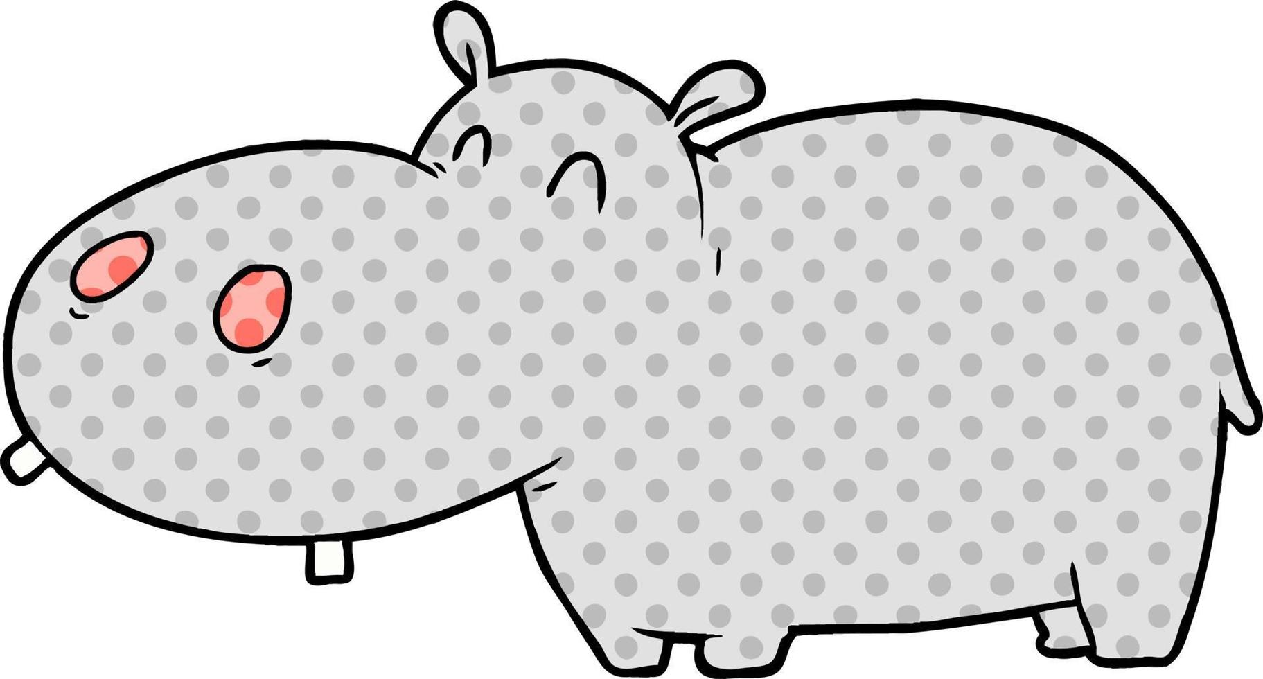 cartoon hippo character vector